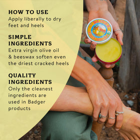 Badger ingredient oils arrangement highlighting organic moisturizing benefits