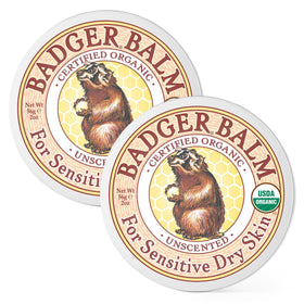 Badger front 2 oz tin showing clean unscented packaging and portability