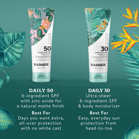 Badger botanical ingredients flatlay showing plant extracts and nourishing benefit