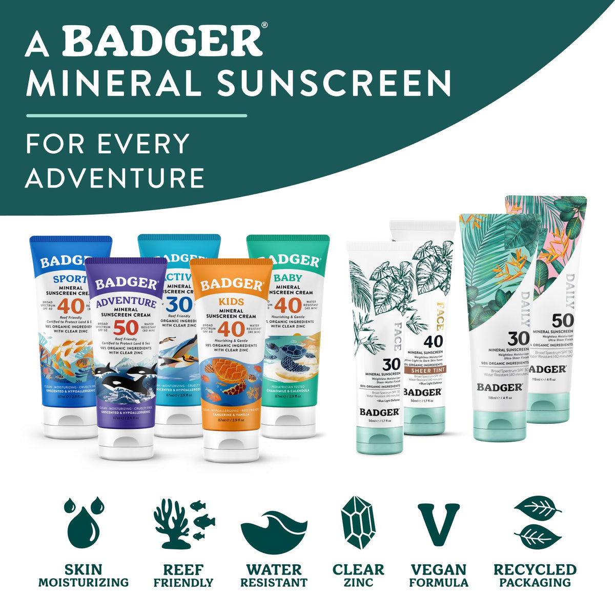 Badger ingredient spread with organic oils and vitamin E nourishing benefit