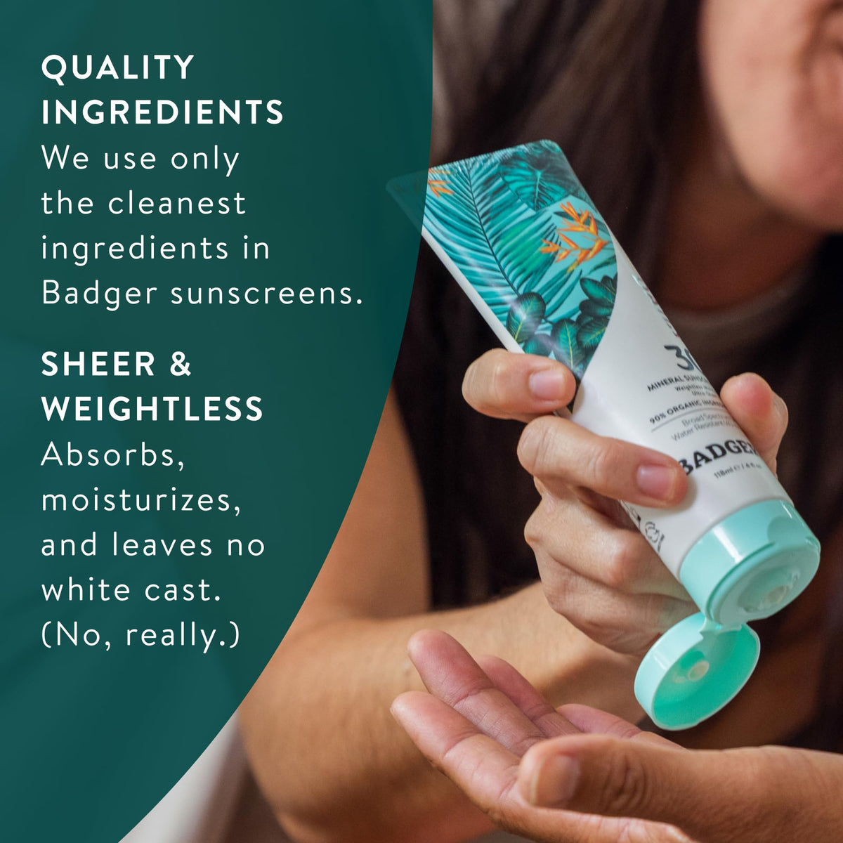 Badger in-use on beach towel illustrating reef-safe sun protection for outdoor days
