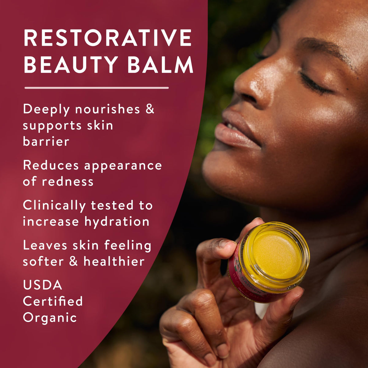 Badger rose beauty balm open jar texture closeup reveals rich emollient feel
