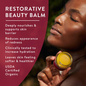 Badger rose beauty balm open jar texture closeup reveals rich emollient feel