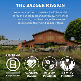 Badger rose face oil label closeup showing organic certification and ingredient transparency