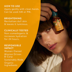 Badger facial oil applied to cheek demonstrating hydration and soothing effect