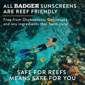 Badger stick on nose and forehead illustrating targeted, travel-friendly coverage