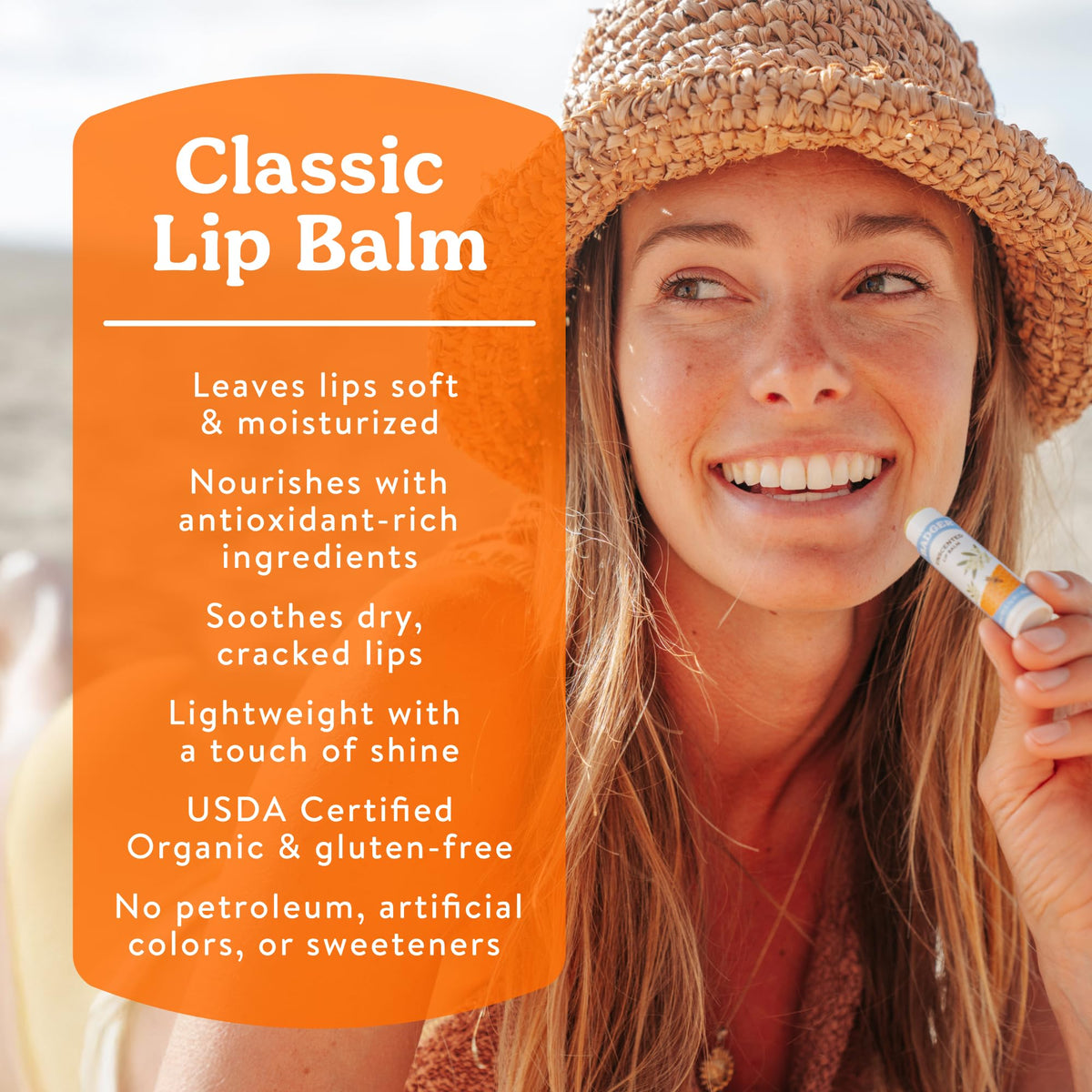 Badger lip balm open twist-up tube revealing smooth balm for easy application