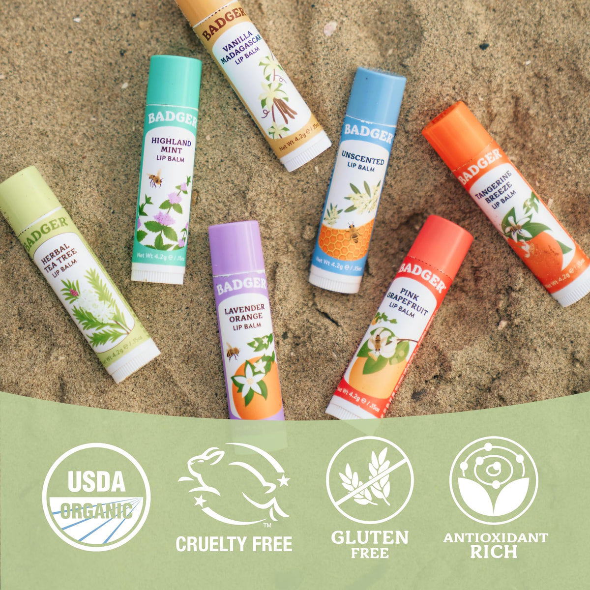 Badger lip balm in outdoor setting showing on-the-go protection
