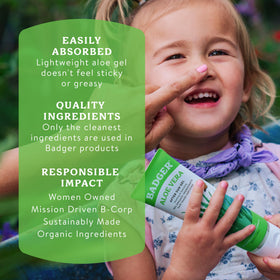 Badger tube highlighting 50% PCR plastic for sustainable packaging benefit