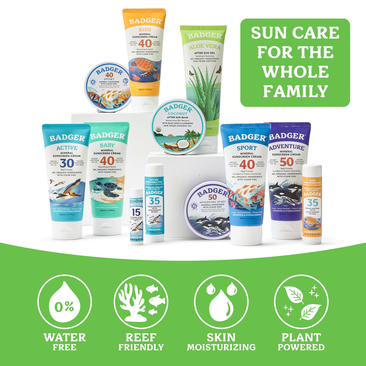Badger gel applied after sun on shoulder showing soothing, hydrating benefit