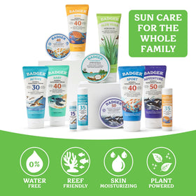 Badger gel applied after sun on shoulder showing soothing, hydrating benefit