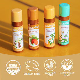 Badger label detail with ingredient and organic certification visible providing trust and transparency benefit
