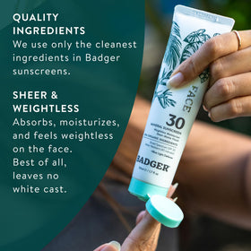 Badger sunscreen used at pool showing water resistant protection benefit