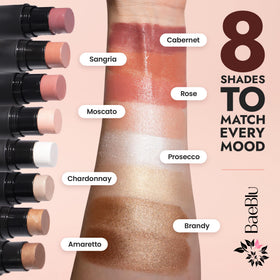BaeBlu application on cheek demonstrating easy blend and hydrating glow
