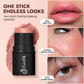 BaeBlu eye swatch on lid illustrating buildable shimmer and long-wear benefit