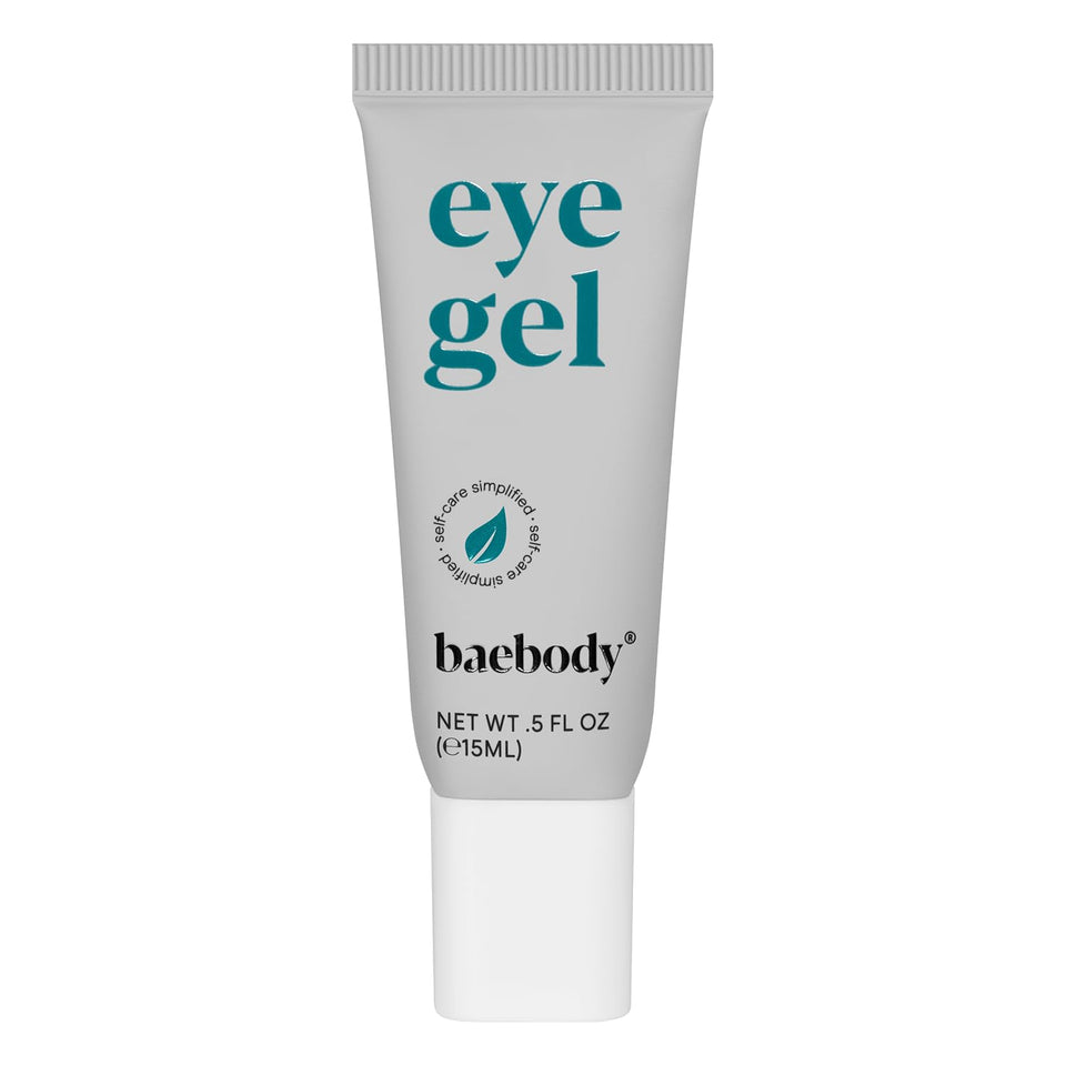 Baebody travel eye gel front view showing compact packaging and easy portability