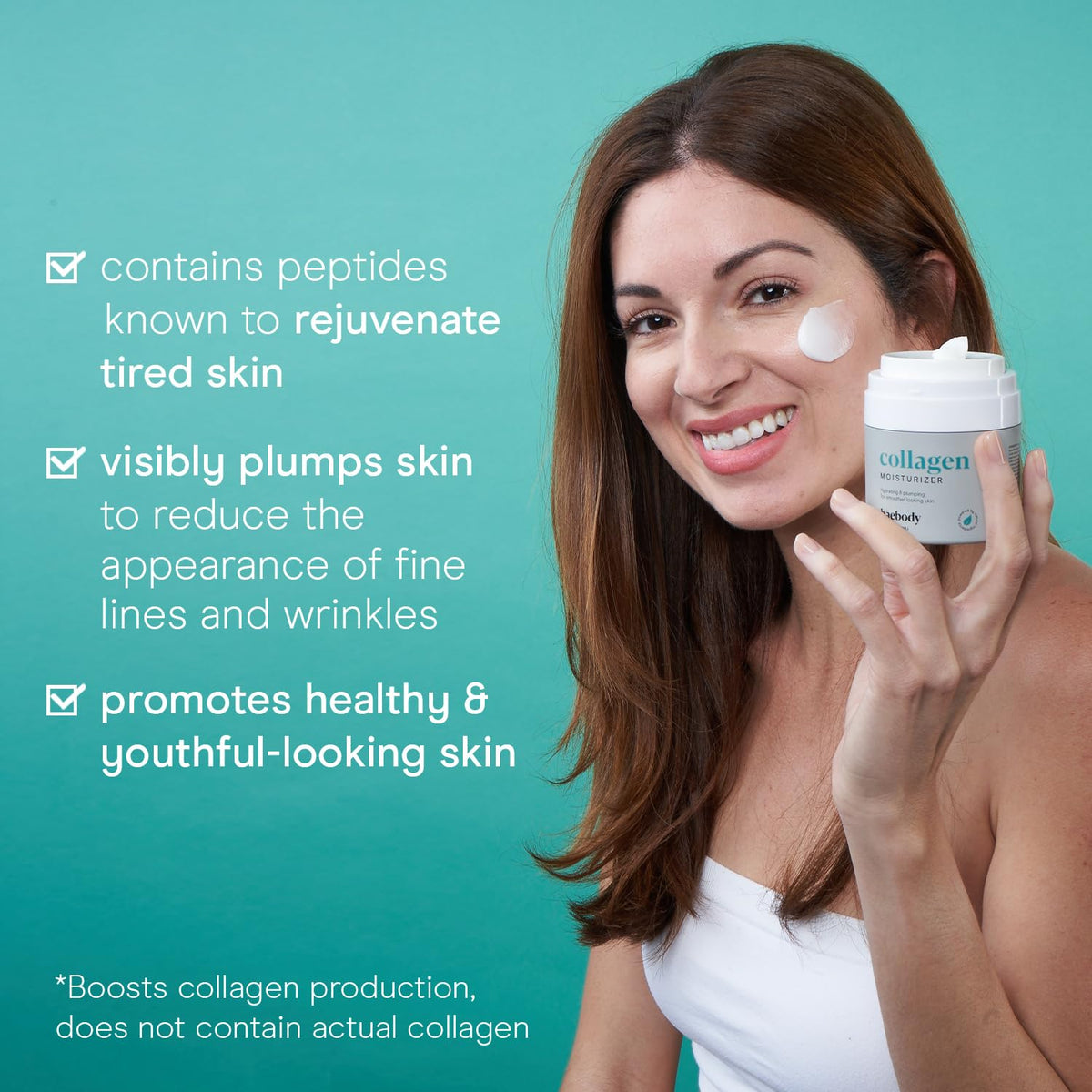 Baebody pump jar closeup dispensing product for mess-free use