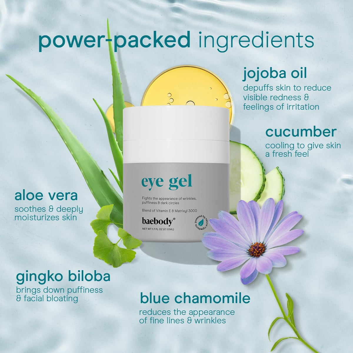 Baebody gel texture close-up showing lightweight cooling consistency benefit