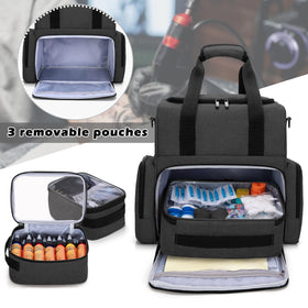 BAFASO three transparent removable pouches with inks and supplies for organized storage