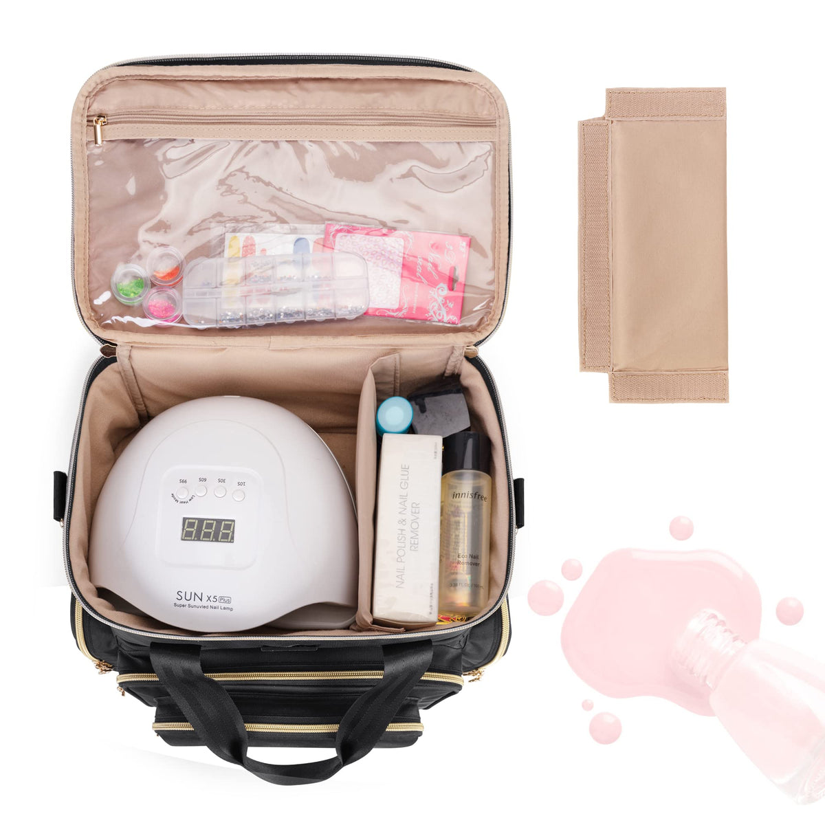 BAFASO removable polish trays filled with bottles for organized transport