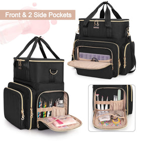 BAFASO upper compartment holding a compact nail lamp and solution bottles
