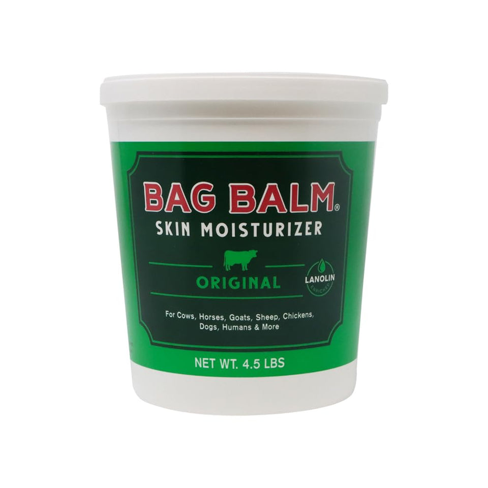 Bag Balm 72oz pail front label showing brand and product benefits
