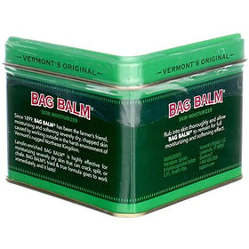 Close-up of Bag Balm label with cow head and red clover emphasizing original formula benefit