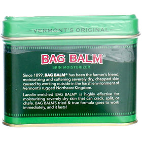 Bag Balm tin beside ruler showing size and portability benefit