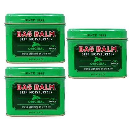 Bag Balm 8oz tin front view showing classic packaging and protection
