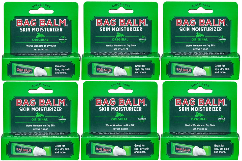 Bag Balm front packaging mini tube showing clear label and compact size, brand soothes skin