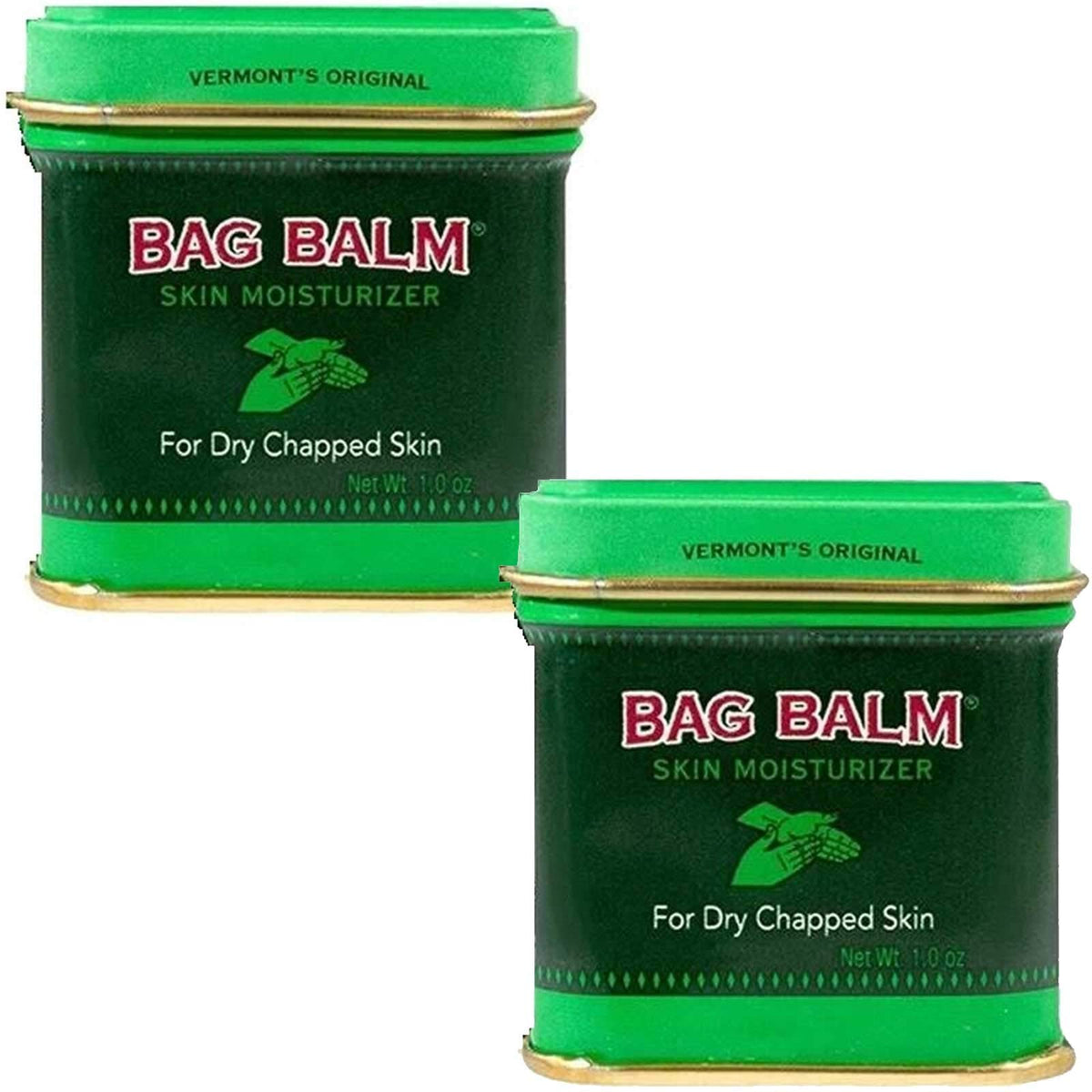 Bag Balm front tin showing label and compact size for convenient care