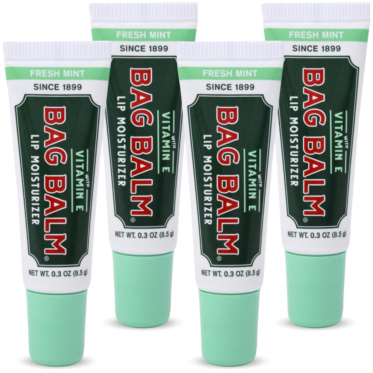 Bag Balm front view of fresh mint tube showing branding and size benefit
