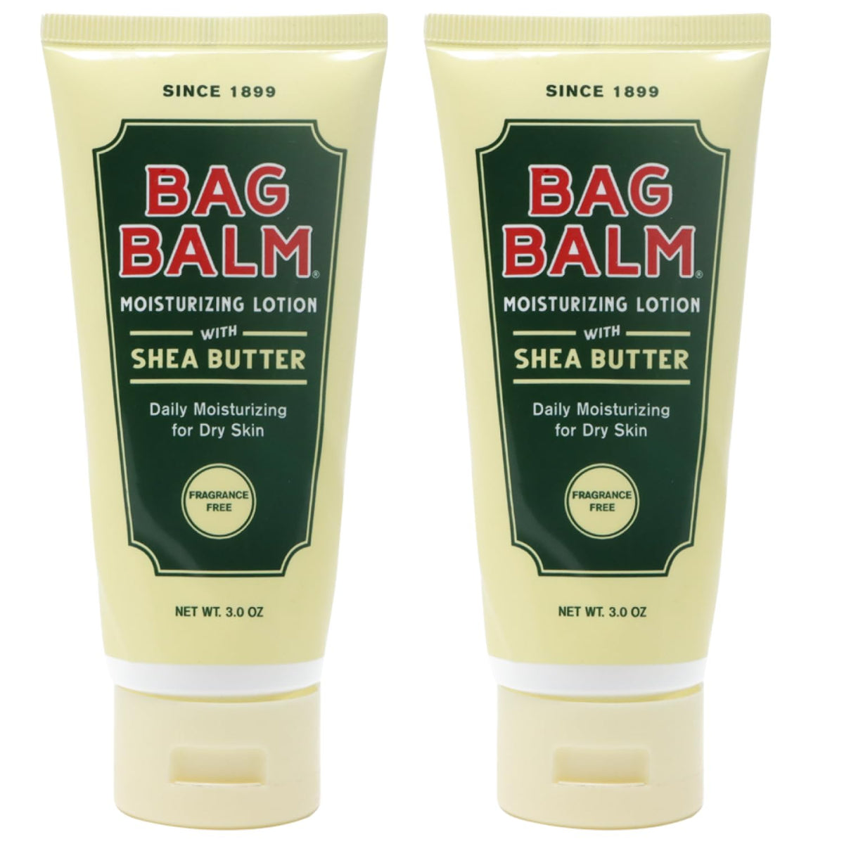Bag Balm front tube packaging showing brand and benefits, travel-ready hydration