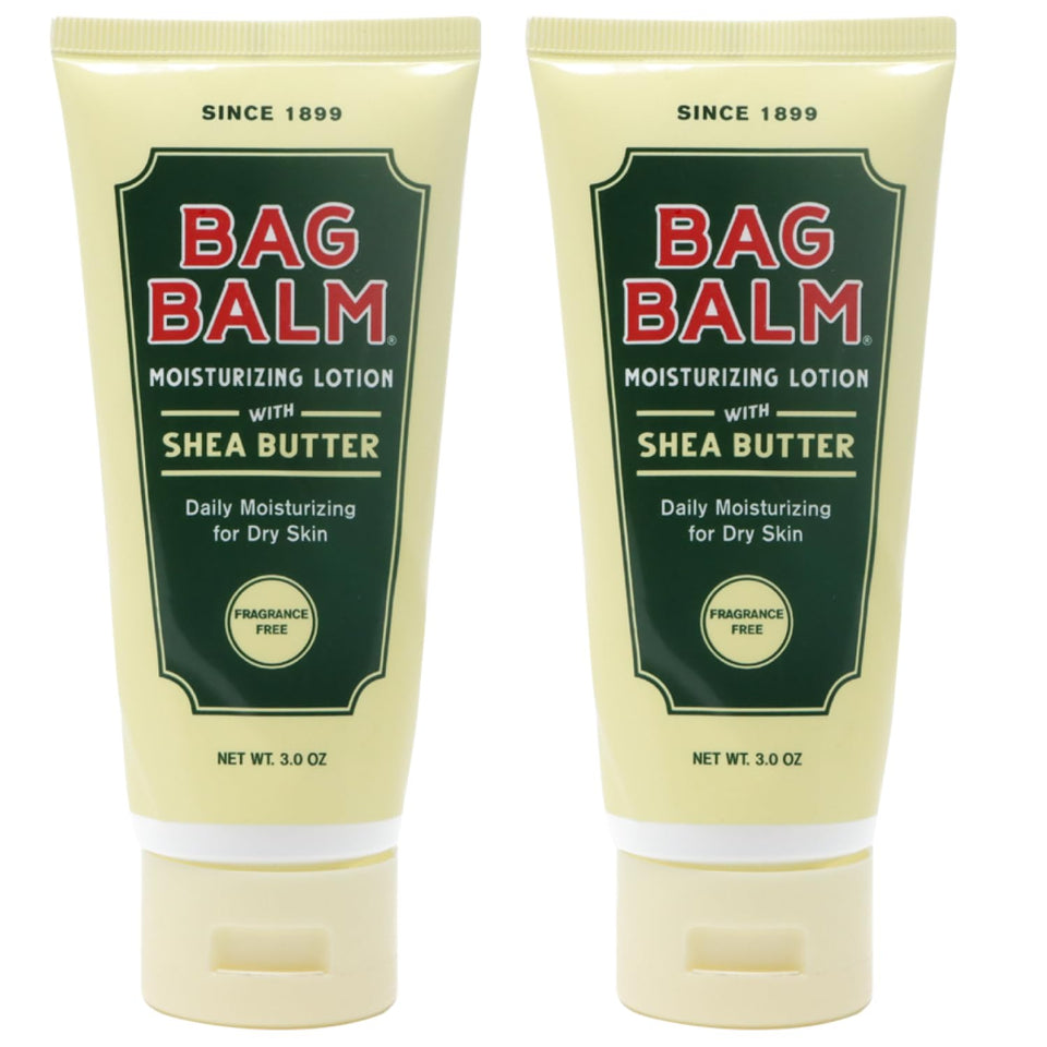 Bag Balm front tube packaging showing brand and benefits, travel-ready hydration