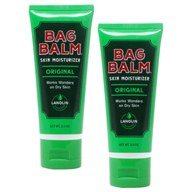 Bag Balm front view of two 2oz tubes showing compact convenience and brand