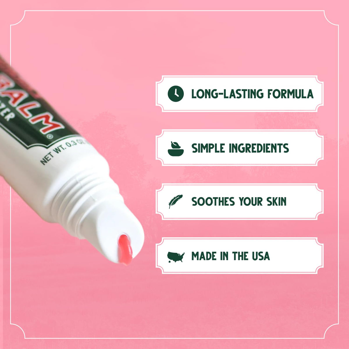 Bag Balm label and ingredient list highlighting Vitamin E and simple formulation benefit