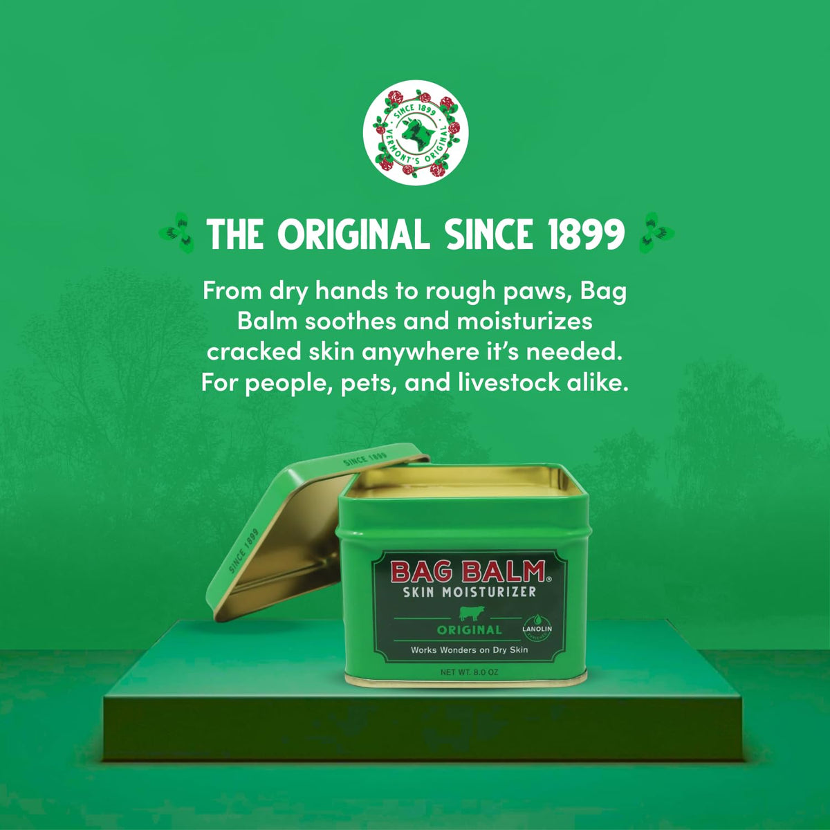 Bag Balm label and ingredients panel showing simple, safe formula