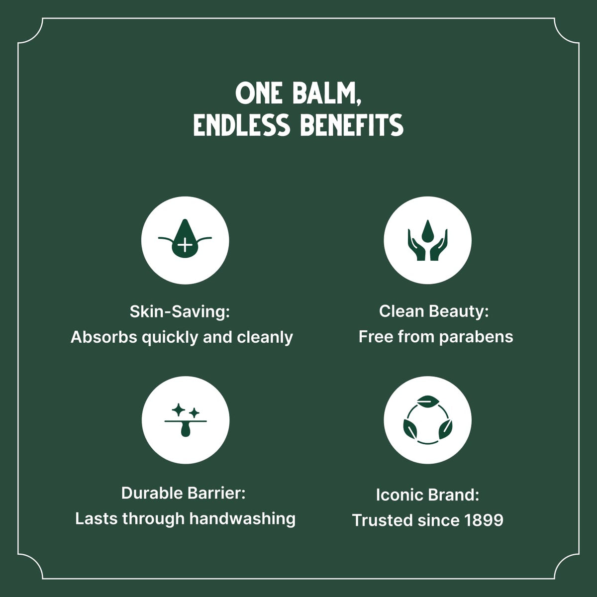 Bag Balm label ingredients closeup highlighting shea and jojoba, gentle formula