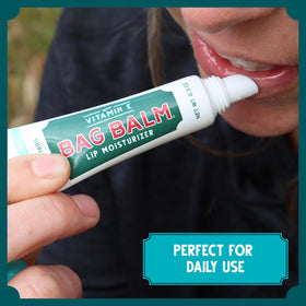 Bag Balm label ingredient panel highlighting lanolin and vitamin E
