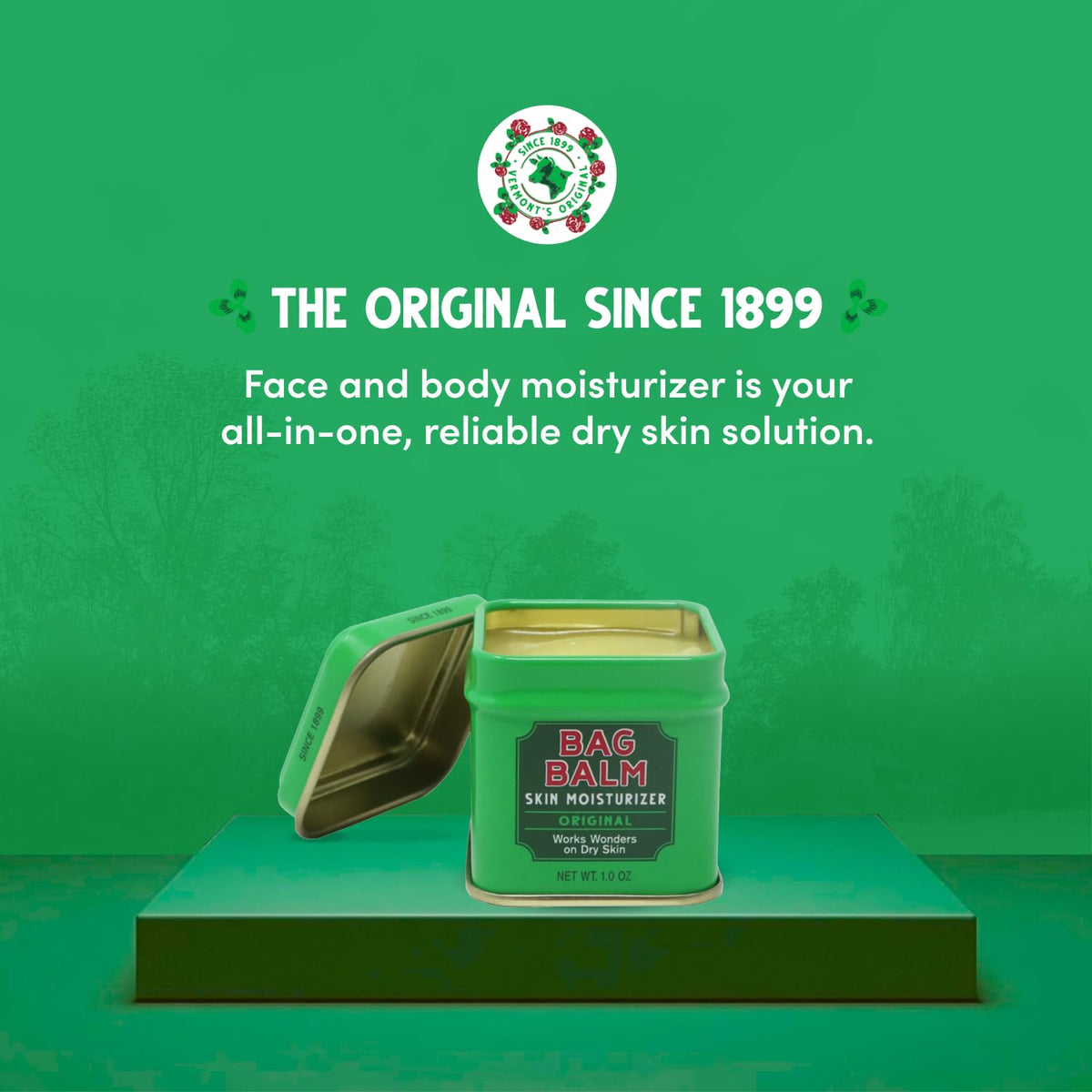 Bag Balm open tin texture close-up highlights rich lanolin-based balm