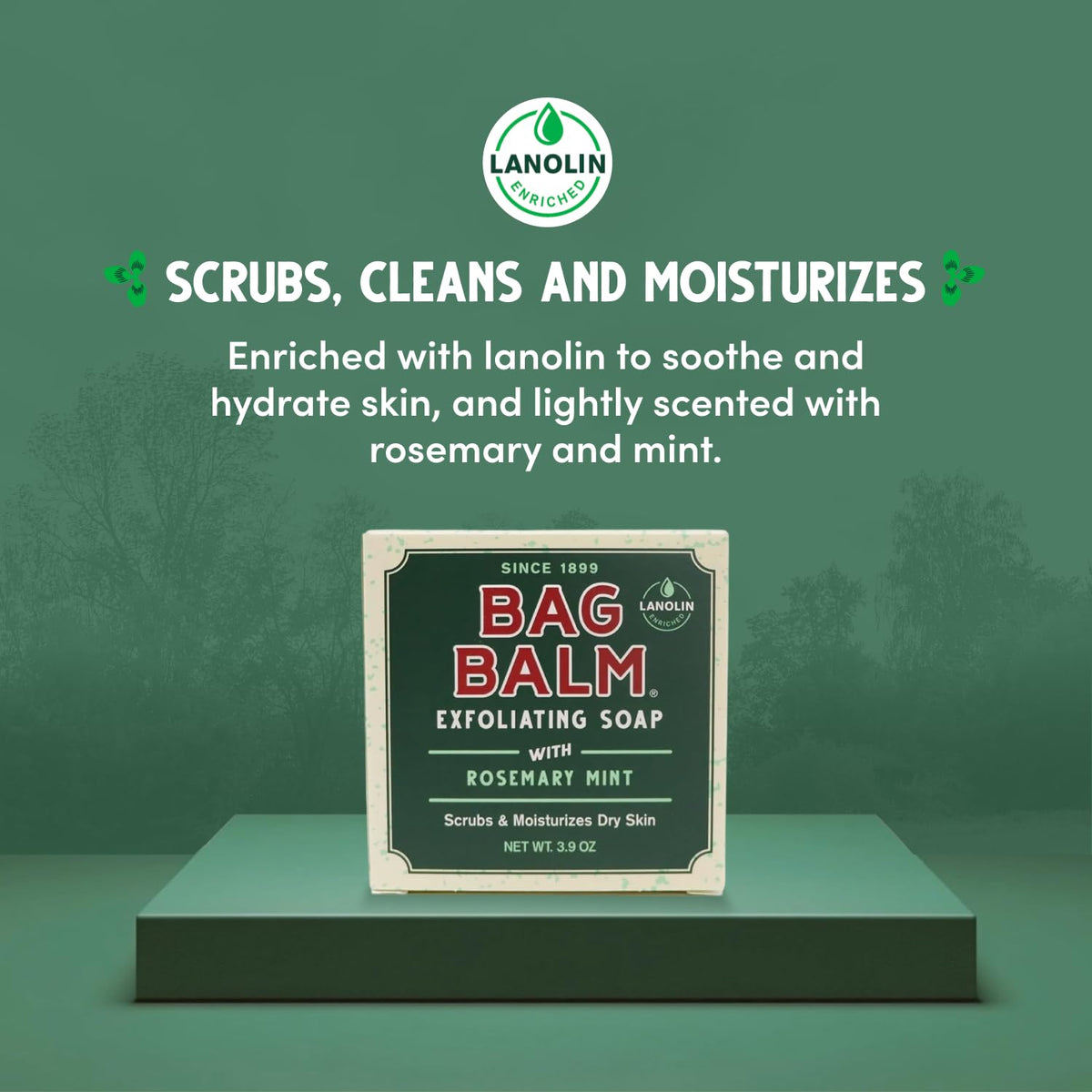 Bag Balm three-pack display highlighting long-lasting supply