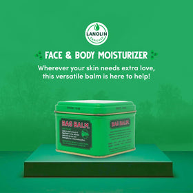 Close-up of Bag Balm label details highlighting Vermont-made heritage benefit
