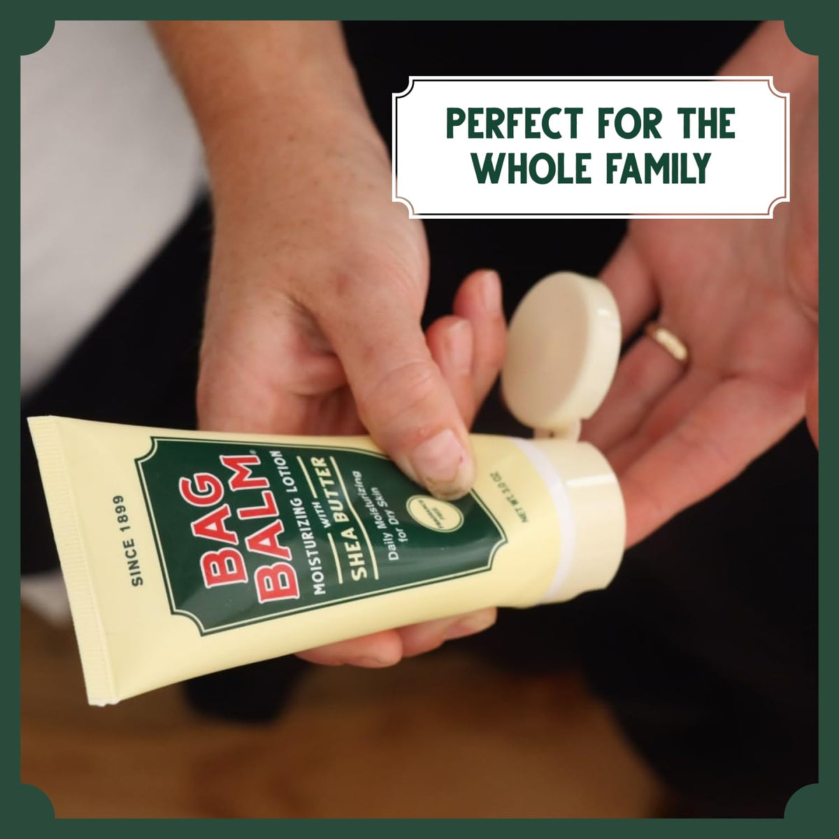 Bag Balm tube inside purse ready for travel, convenient on-the-go hydration