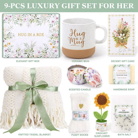 BaiCai fuzzy socks paired with hand-woven sunflower offering soft comfort and cheer