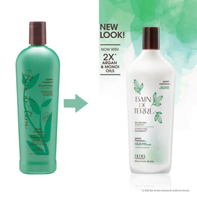 Bain de Terre back label with ingredients and color-safe, paraben-free callout
