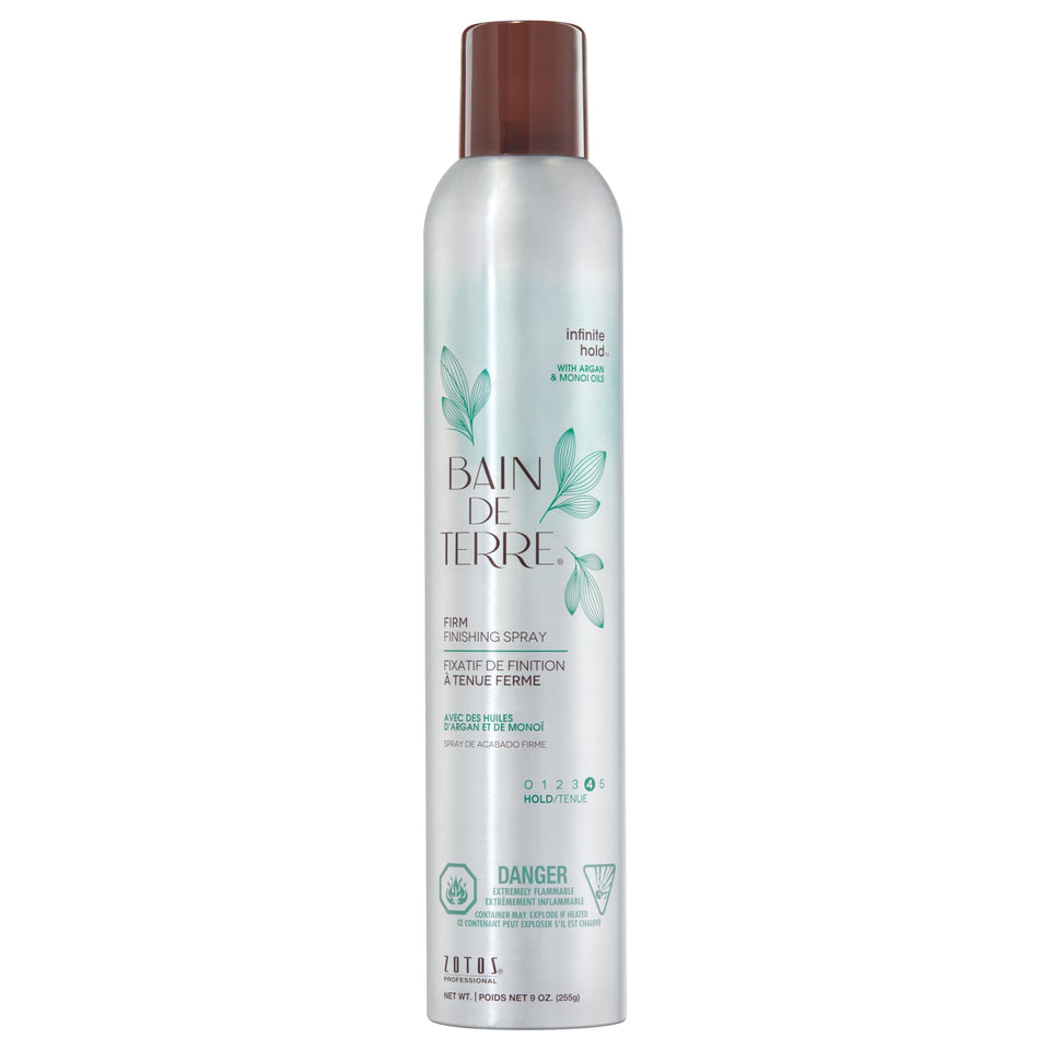 Bain de Terre front packaging showing firm hold and shine benefits
