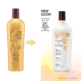 Bain de Terre argan oil close-up highlighting nourishing shine benefit