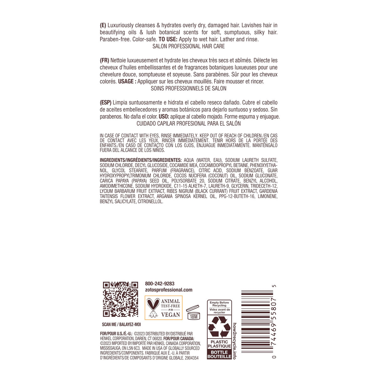 Bain de Terre back packaging showing directions and ingredient transparency benefit