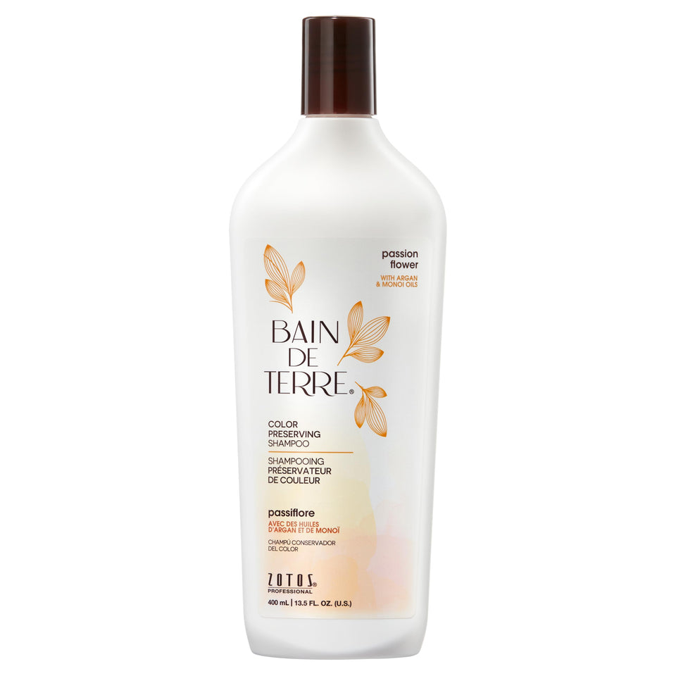 Bain de Terre front bottle showing product label and color benefits