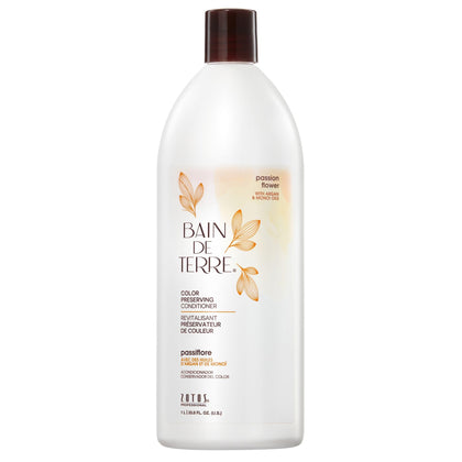 Bain de Terre front packaging showing 33.8 oz bottle and color-preserving promise
